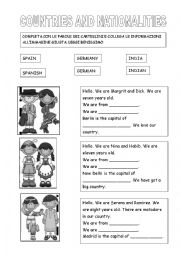 English Worksheet: Countries and nationalities