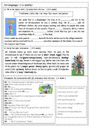 English Worksheet: End of Semester Test I 