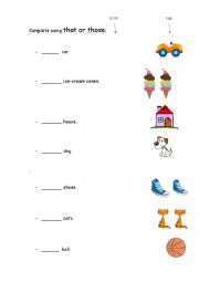English Worksheet: That and those