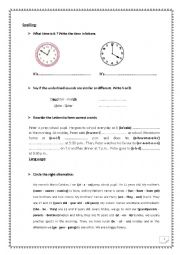 English Worksheet: Family, Daily Routine 