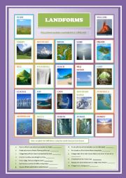 English Worksheet: LANDFORMS