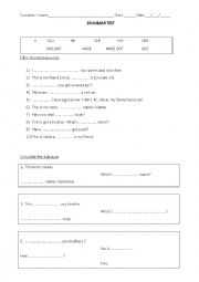 English Worksheet: Grammar test