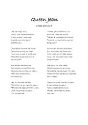 English Worksheet: Queen Jean: A Poem With 