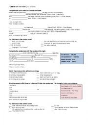 English Worksheet: Ed Sheeran. Castle on the Hill with Present Perfect Revision 