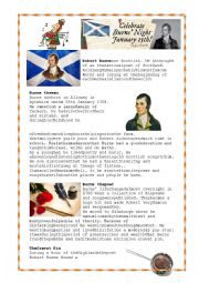 English Worksheet: Robert Burns short biography