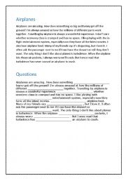 English Worksheet: Airplanes