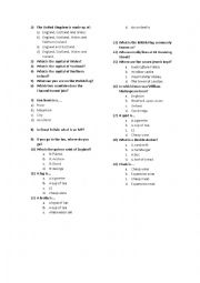 English Worksheet: Quizz on GB