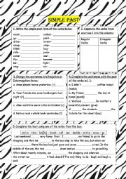 English Worksheet: SIMPLE PAST REVISION