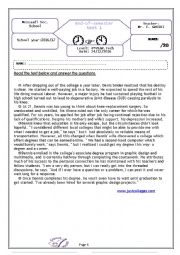 End-of- semester test 1  / 4th form ( technology)