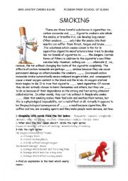 English Worksheet: SMOKING