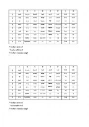 English Worksheet: Irregular verbs - battleship