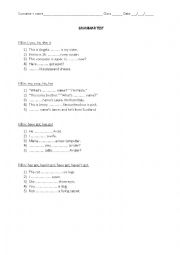 English Worksheet: Grammar test