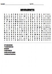 English Worksheet: UK MONUMENTS