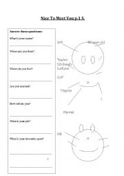 English Worksheet: Introductions game