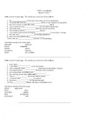 English Worksheet: Advanced Vocabulary Adjectives 1