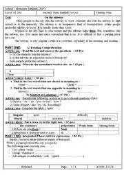 English Worksheet:   means of transport ( subway) an exam