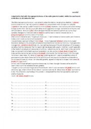 English Worksheet: A railway station incident