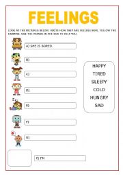 English Worksheet: Feelings