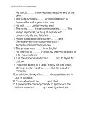 English Worksheet: Render different usages - vocabulary exercise 
