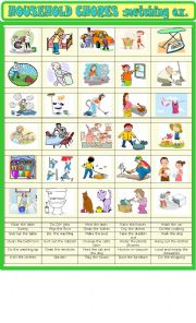 English Worksheet: Household chores : matching