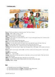 English Worksheet: some and any - a birthday party