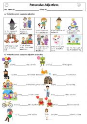 English Worksheet: Possessive Adjectives