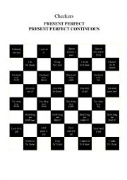 English Worksheet: Checkers - Present Perfect Continuous / Present Perfect