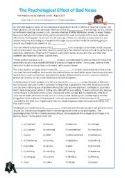 English Worksheet: Reacting to Bad News - FCE gap-fill and debate