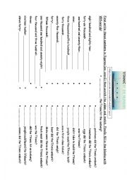 English Worksheet: Titanic by the numbers (numbers + Wh- words)