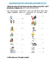 English Worksheet: What can they do ? How well can they do it ? 