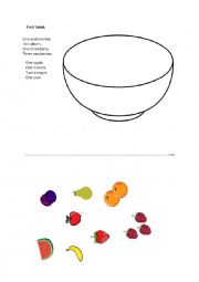 English Worksheet: Fruit Salad cut and paste