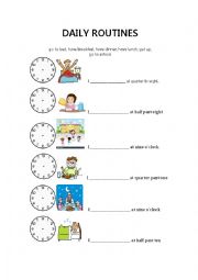 English Worksheet: Daily Routines