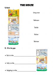 English Worksheet: Rooms in a House