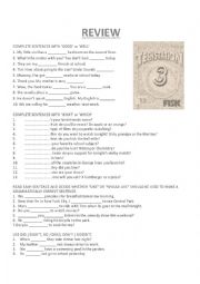 English Worksheet: review: good vs well/ what or which/ like or would like