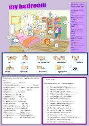 English Worksheet:  my bedroom
