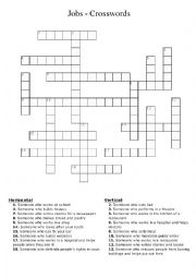 English Worksheet: jobs crosswords