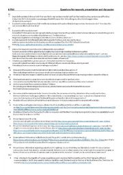 English Worksheet: K-PAX (novel by Gene Brewer) - Questions for research & presentations