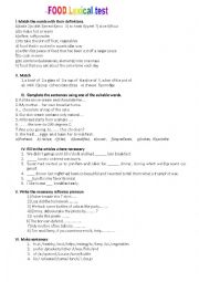 English Worksheet: FOOD 