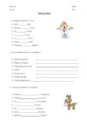English Worksheet: to be and to have got