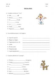 English Worksheet: to be and to have got