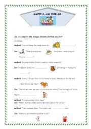English Worksheet: Garfield and friends