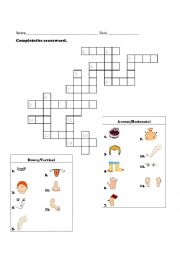 English Worksheet: Body Parts Word Scramble