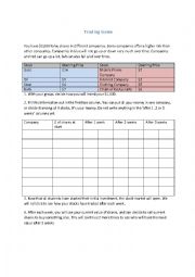 English Worksheet: Stock Trading Game