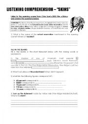 English Worksheet: Listening Comprehension based on opening scene of the film Skins