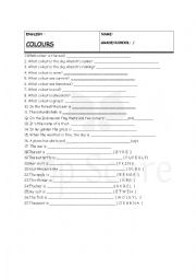 English Worksheet: colours