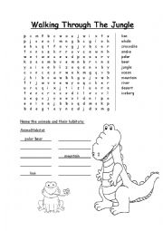 English Worksheet: Walking Through The Jungles