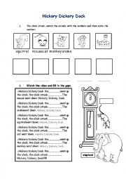 English Worksheet: hickory dickory