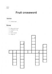 English Worksheet: Fruit crossword