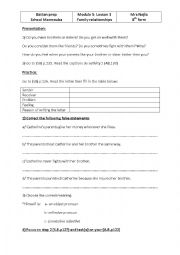 English Worksheet: Family relationships