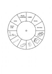 English Worksheet: Classroom vocabulary wheel